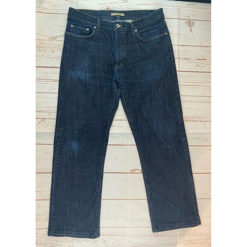 John Varvatos Jeans Mens 34X28 Dark Wash Authentic Fit Button Fly Straight Leg